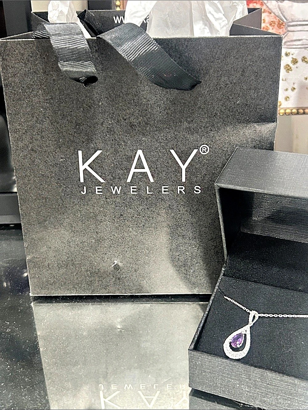 KAY Jewelers Purple Teardrop Pendant Necklace